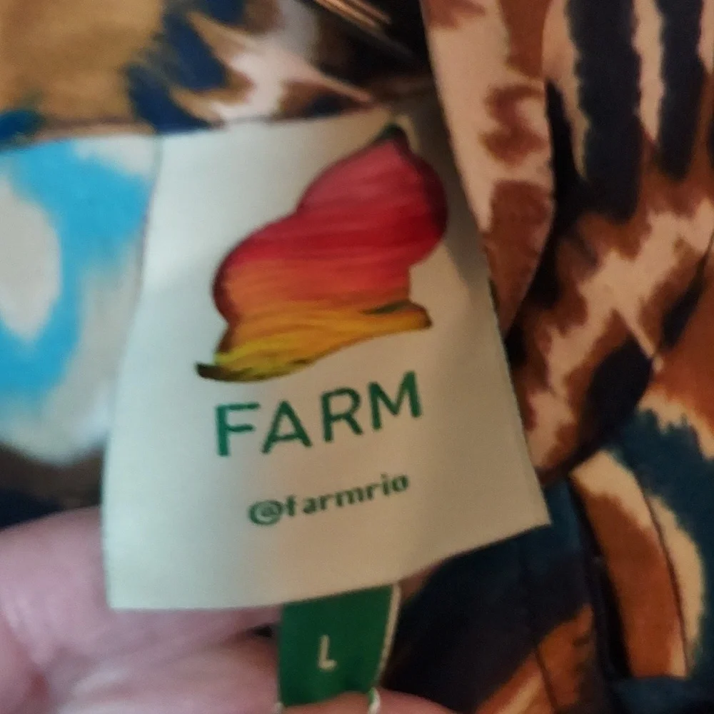 FARM Rio Women's Pineapple Ikat Raglan Sleeve Mini Dress Size Large - Picture 11 of 16